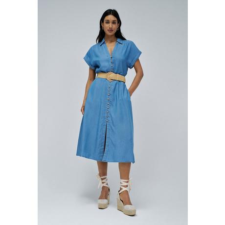 Salsa Robe midi Lightdenim avec ceinture  