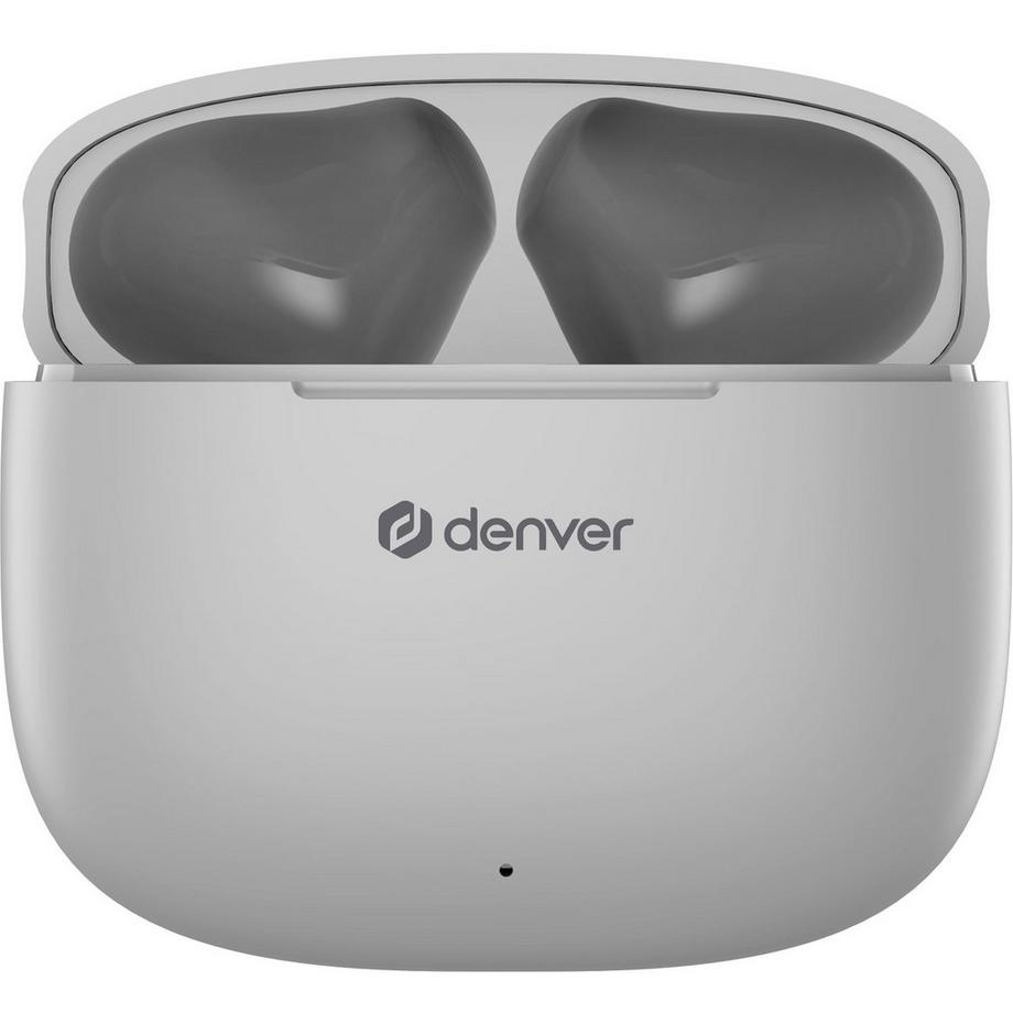 DENVER  TWE-48GR Echt kabellose Bluetooth-Kopfhörer mit Ladeetui 