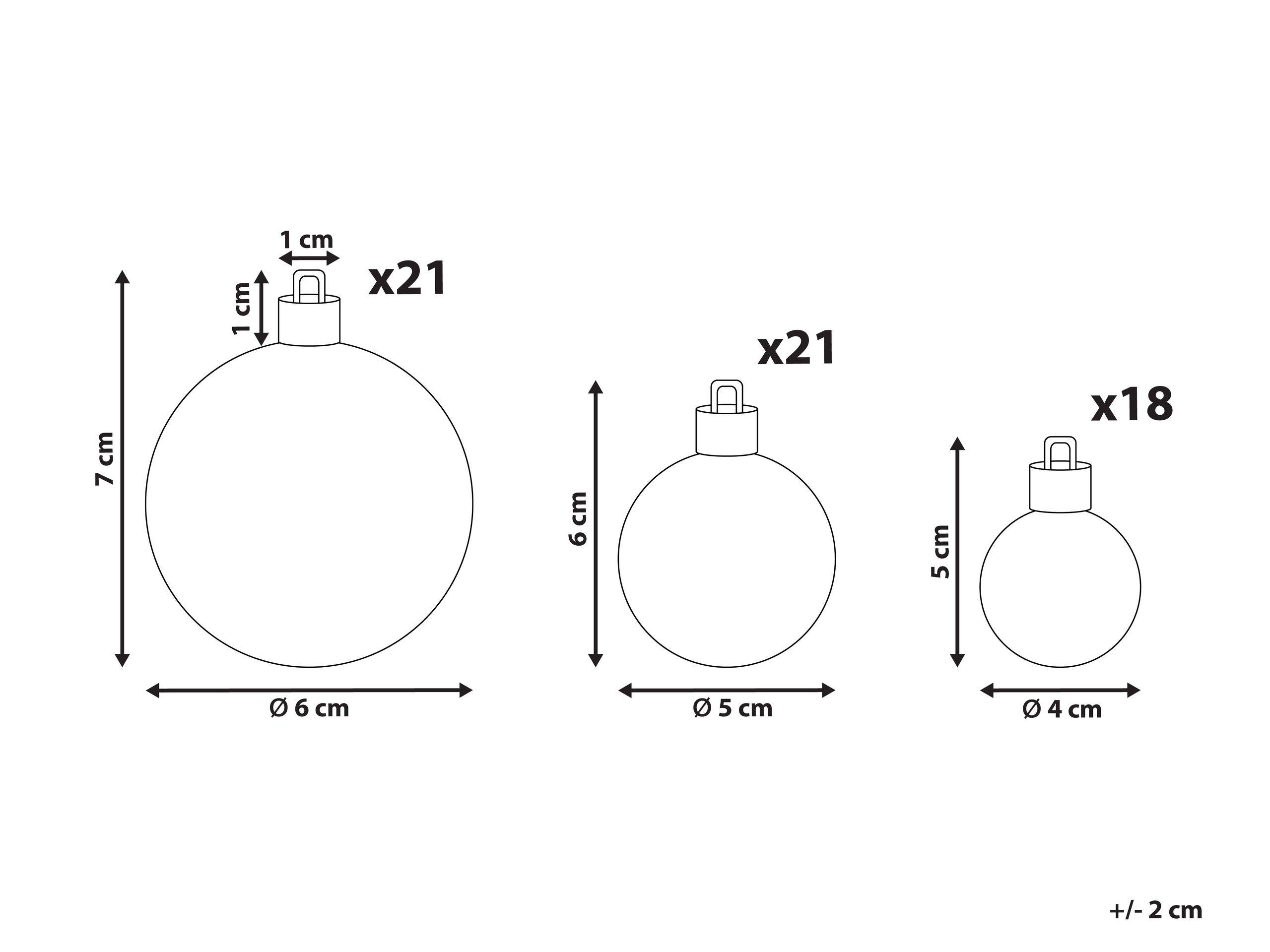 Beliani Lot de 60 boules en Matière synthétique Traditionnel LOVATNET  