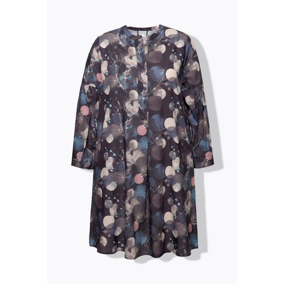 Ulla Popken Blusa lunga Linea A Scollo Rotondo Maniche Lunghe Cotone Biologico  