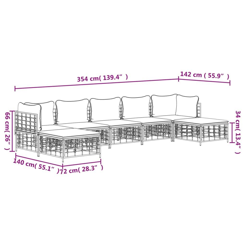 VidaXL Garten lounge set poly-rattan  