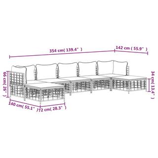 VidaXL set mobili da giardino Polirattan  