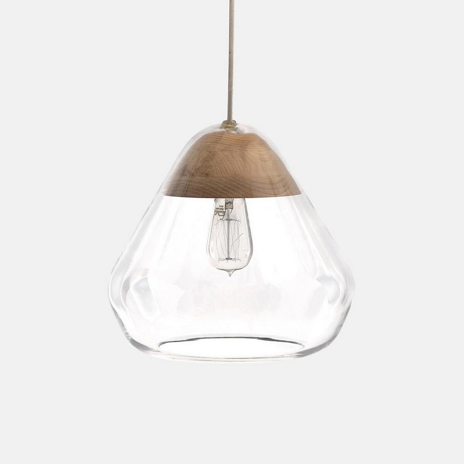 La Redoute Intérieurs Suspension verre et frêne Ø30 cm  