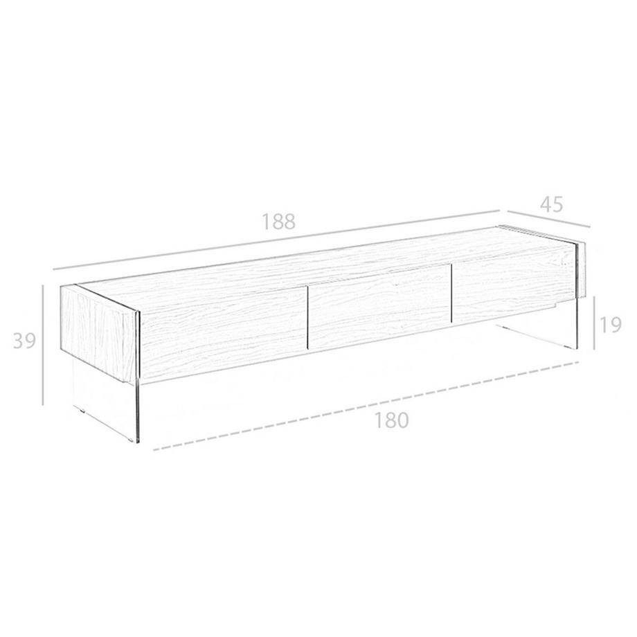 ANGEL CERDA Porta TV in noce e vetro temperato  