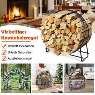 Northix Kaminholzregal Rohrholzkreis Kaminholz Aufbewahrungsständer einfache Montage Schwarz  