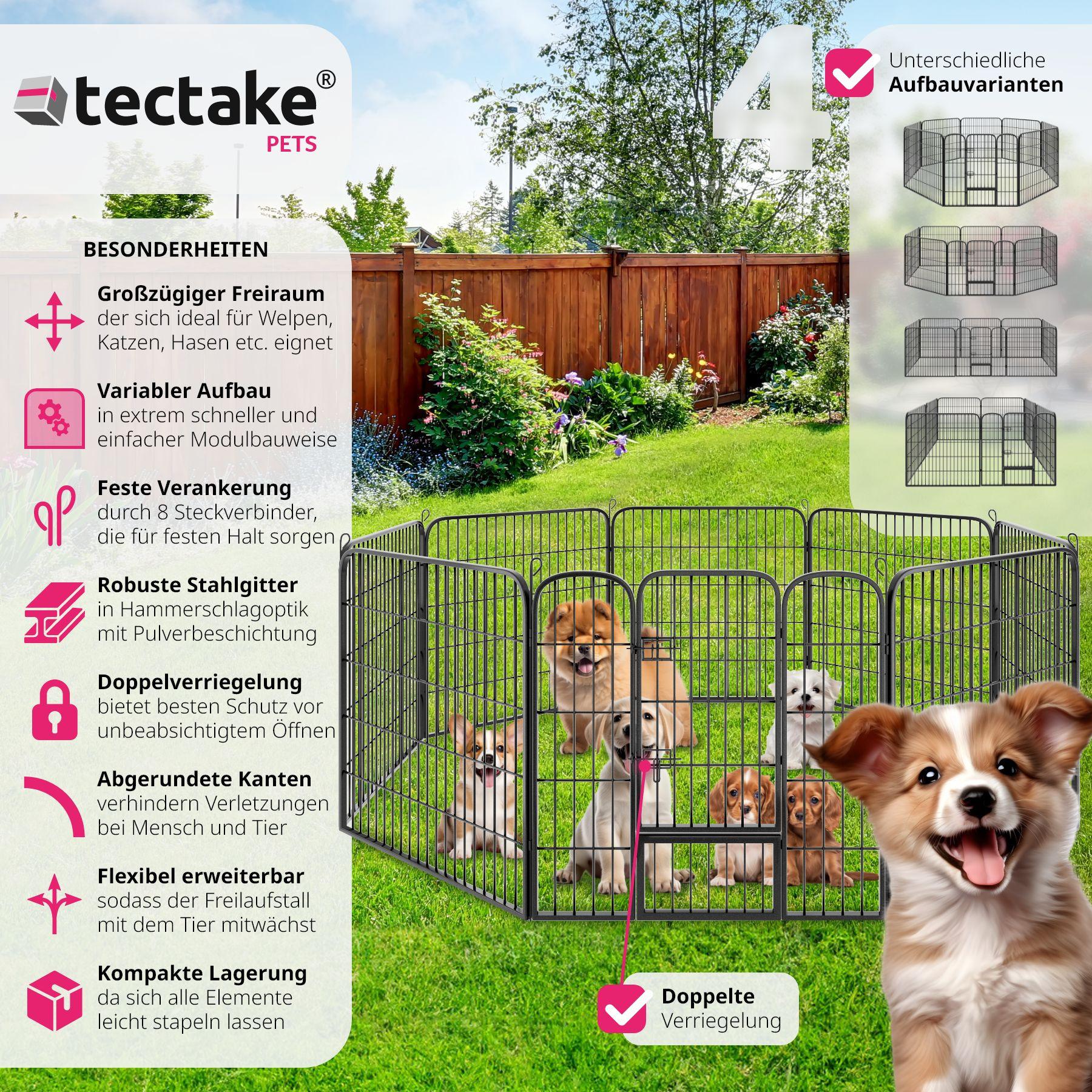 Tectake  Enclos pour chien modulable 