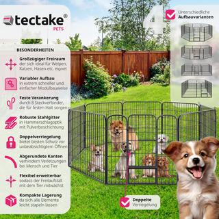 Tectake  Enclos pour chien modulable 