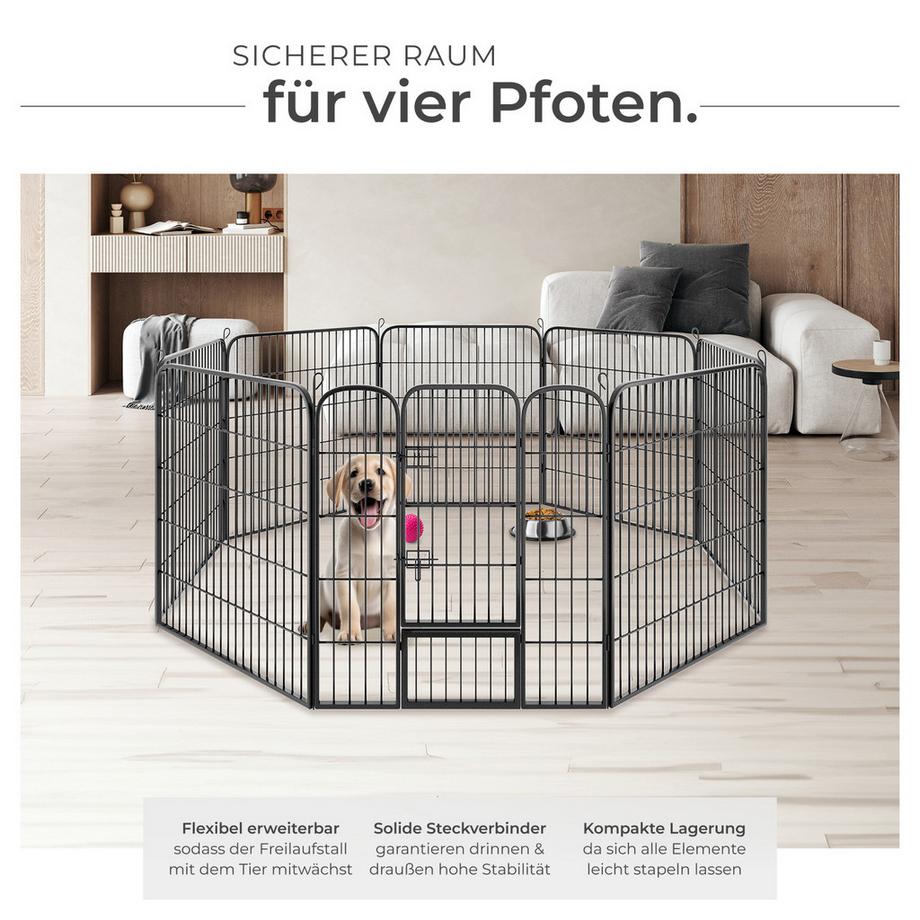 Tectake  Enclos pour chiots et chiens LISA 8 parties, pliable 