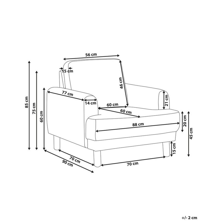 Beliani Fauteuil en Bouclé Rétro TUVE  