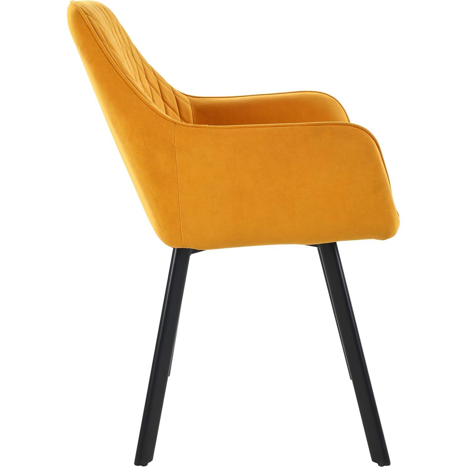 mutoni Chaise de salle à manger avec accoudoirs Trubstox jaune (lot de 2)  