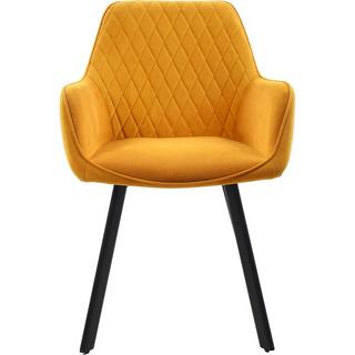 mutoni Chaise de salle à manger avec accoudoirs Trubstox jaune (lot de 2)  