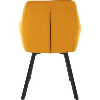 mutoni Chaise de salle à manger avec accoudoirs Trubstox jaune (lot de 2)  