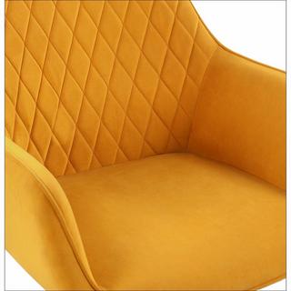 mutoni Chaise de salle à manger avec accoudoirs Trubstox jaune (lot de 2)  