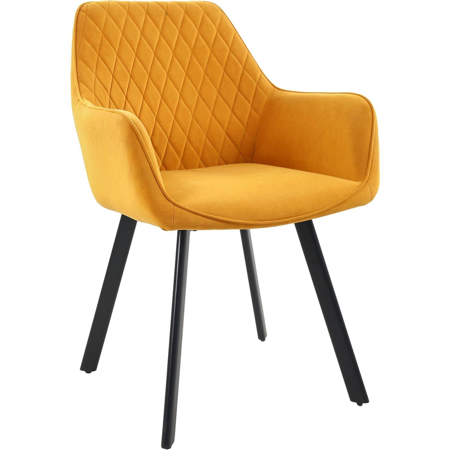 mutoni Chaise de salle à manger avec accoudoirs Trubstox jaune (lot de 2)  