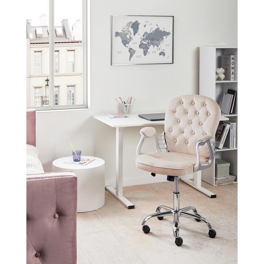 Beliani Sedia da scrivania en Velluto Glamour PRINCESS  