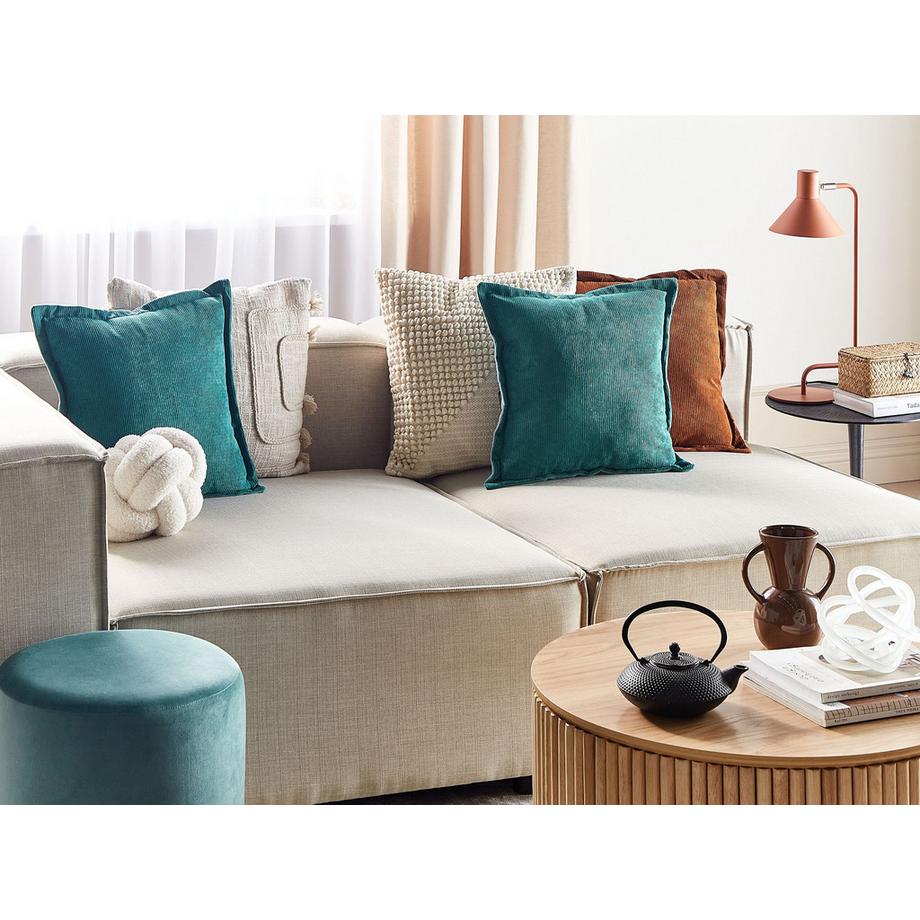 Beliani Dekokissen 2er Set aus Cord Klassisch ZINNIA  