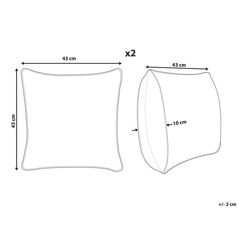 Beliani Dekokissen 2er Set aus Cord Klassisch ZINNIA  