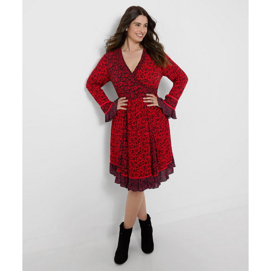 Geblümtes Wickelkleid