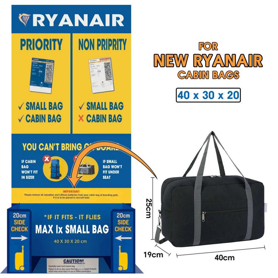 Only-bags.store Handgepäck, Handgepäck fürs Flugzeug, Faltbare Reisetasche, Weekender-Tasche  