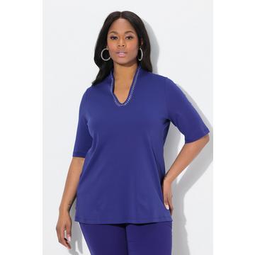 Shirt, A-Linie, Kelchkragen, Halbarm, Pima Cotton