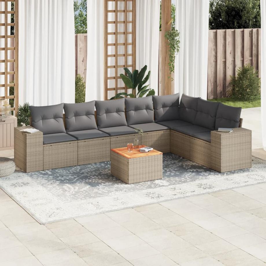 VidaXL Ensemble de canapés de jardin rotin synthétique  