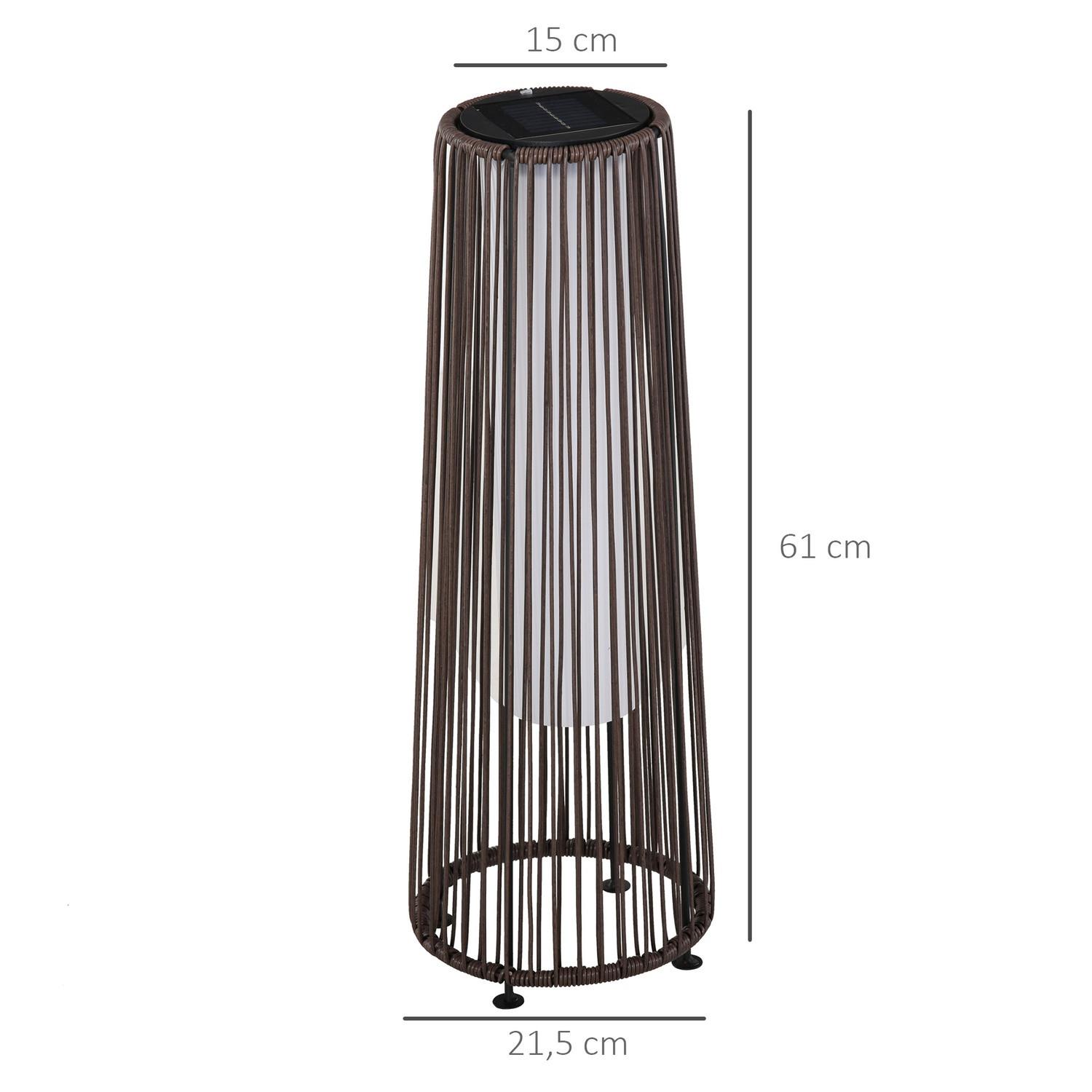 Northio Lampe Solaire, Lampe De Jardin, Lampe Solaire En Rotin, Led Automatique, Marron, 21,5 X 21,5 X 61 Cm  