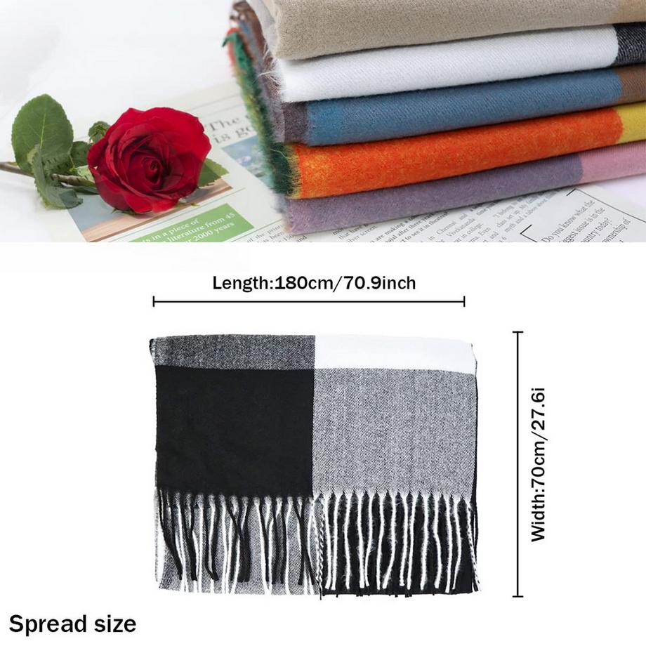 Only-bags.store Plaid Poncho Morbido Alta Qualità Invernale Sciarpa Lavorata a Maglia con Nappe  