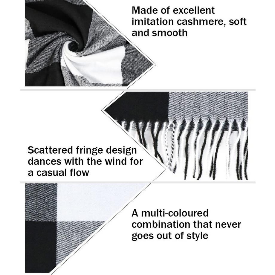 Only-bags.store Plaid Poncho Morbido Alta Qualità Invernale Sciarpa Lavorata a Maglia con Nappe  