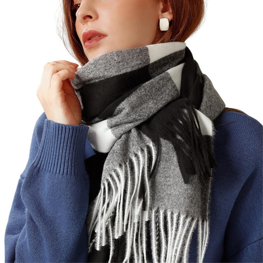 Only-bags.store Plaid Poncho Morbido Alta Qualità Invernale Sciarpa Lavorata a Maglia con Nappe  