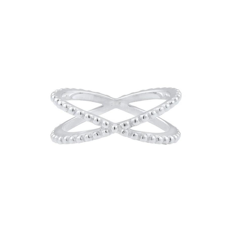 Elli  Ring Kreuz Wickelring Criss Cross Kugel 925 Silber 