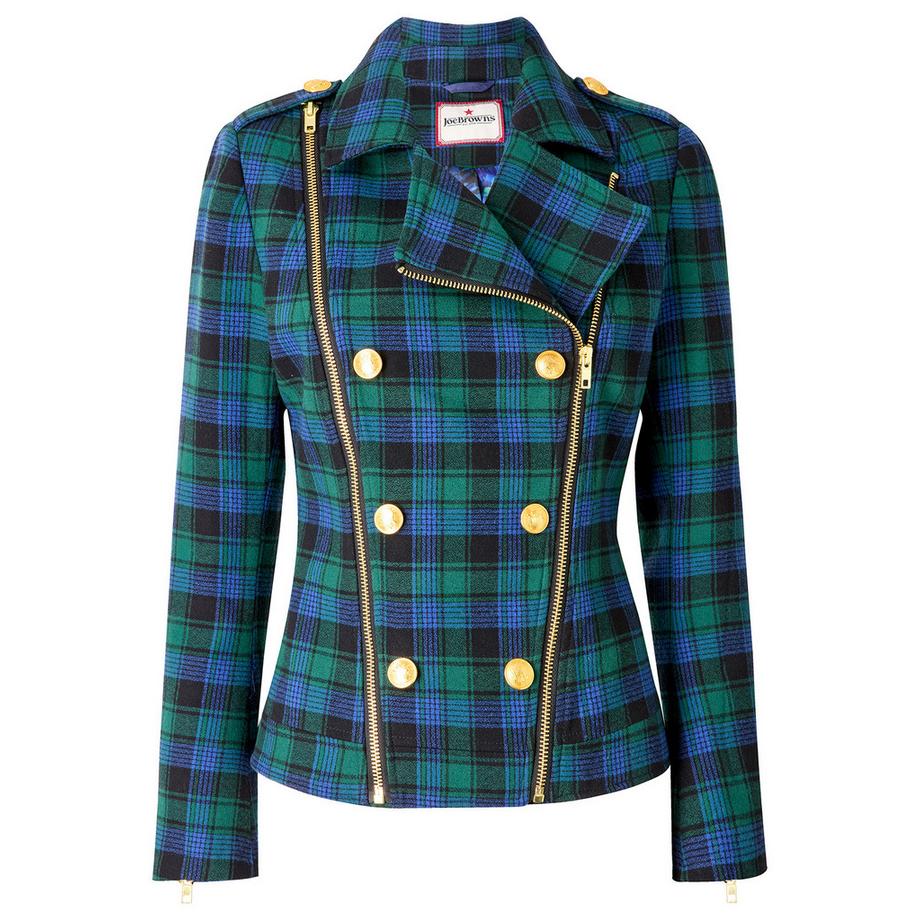 Joe Browns Giacca Biker a Quadri Stile Vintage  