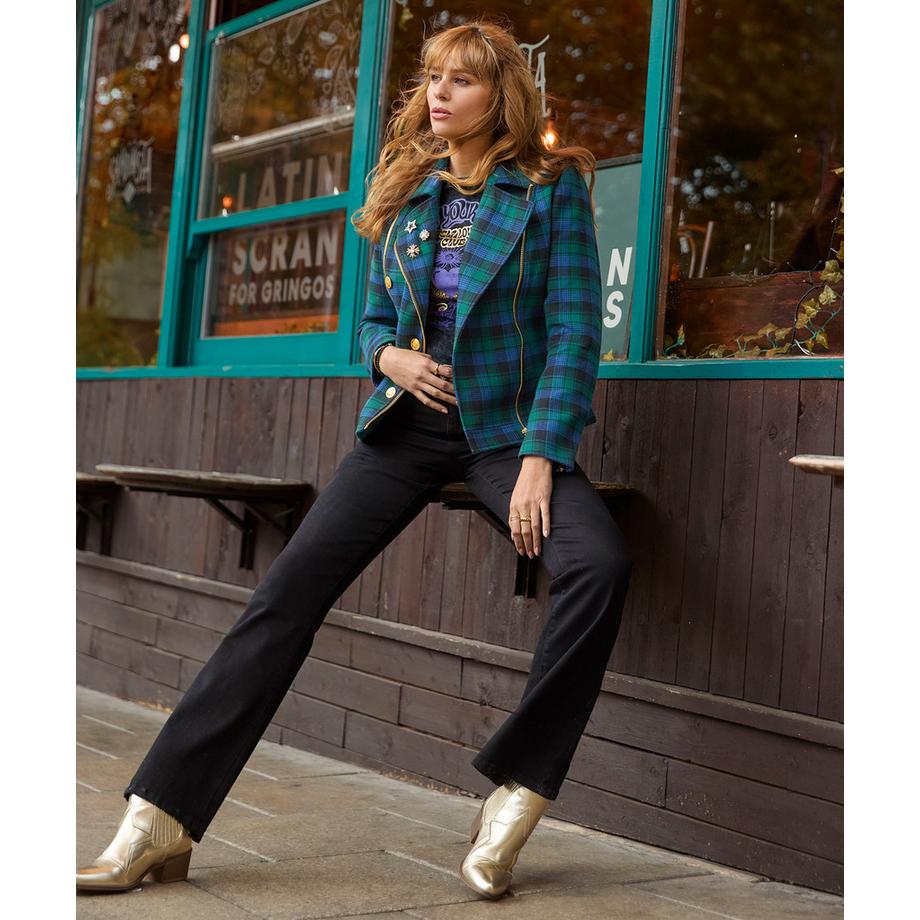 Joe Browns Giacca Biker a Quadri Stile Vintage  