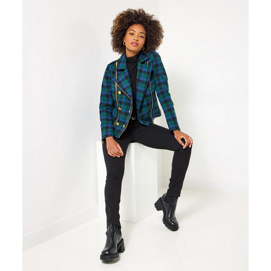 Joe Browns Giacca Biker a Quadri Stile Vintage  