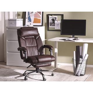 Beliani Fauteuil de bureau en Cuir PU Industriel LUXURY  