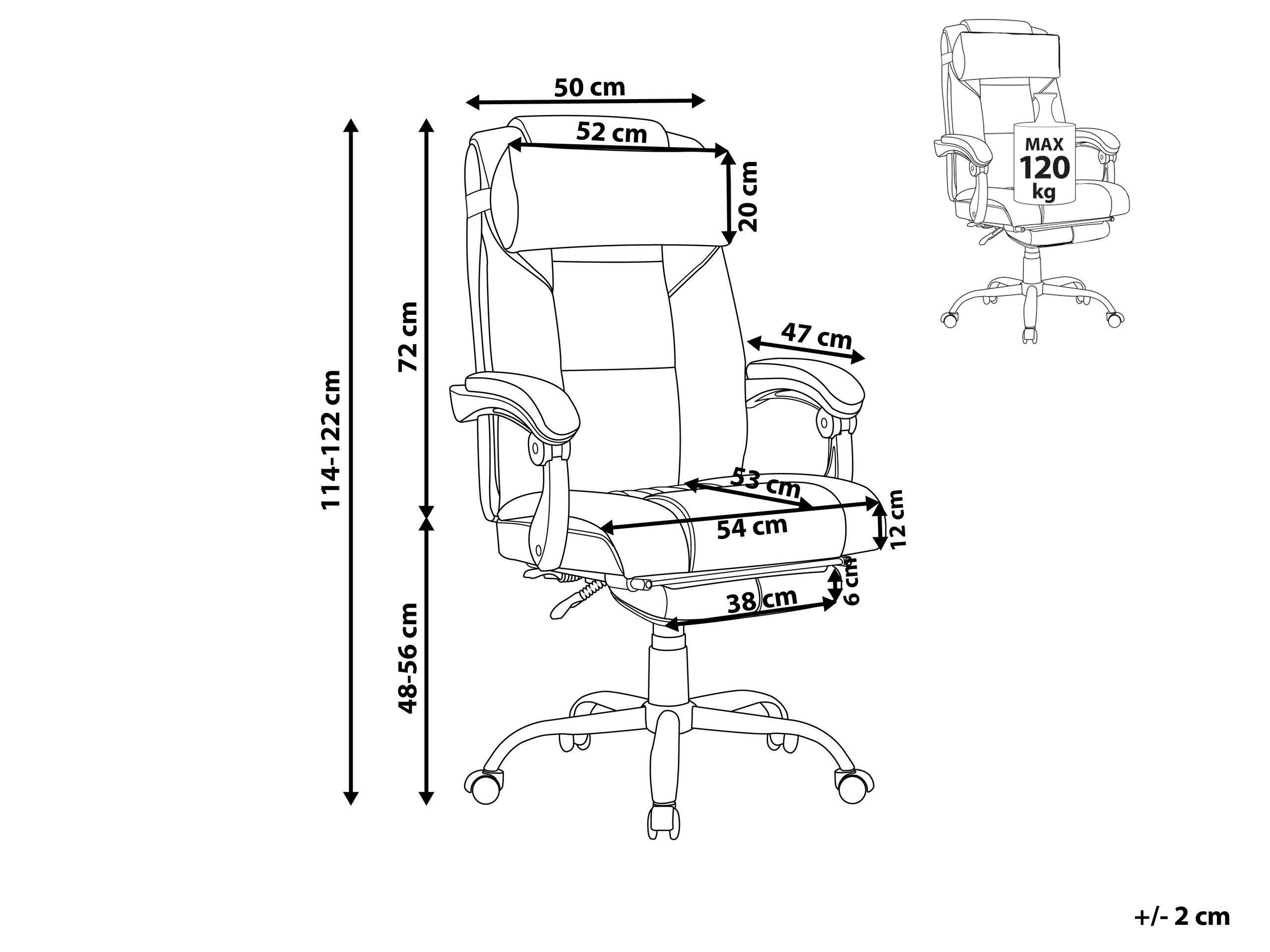 Beliani Fauteuil de bureau en Cuir PU Industriel LUXURY  