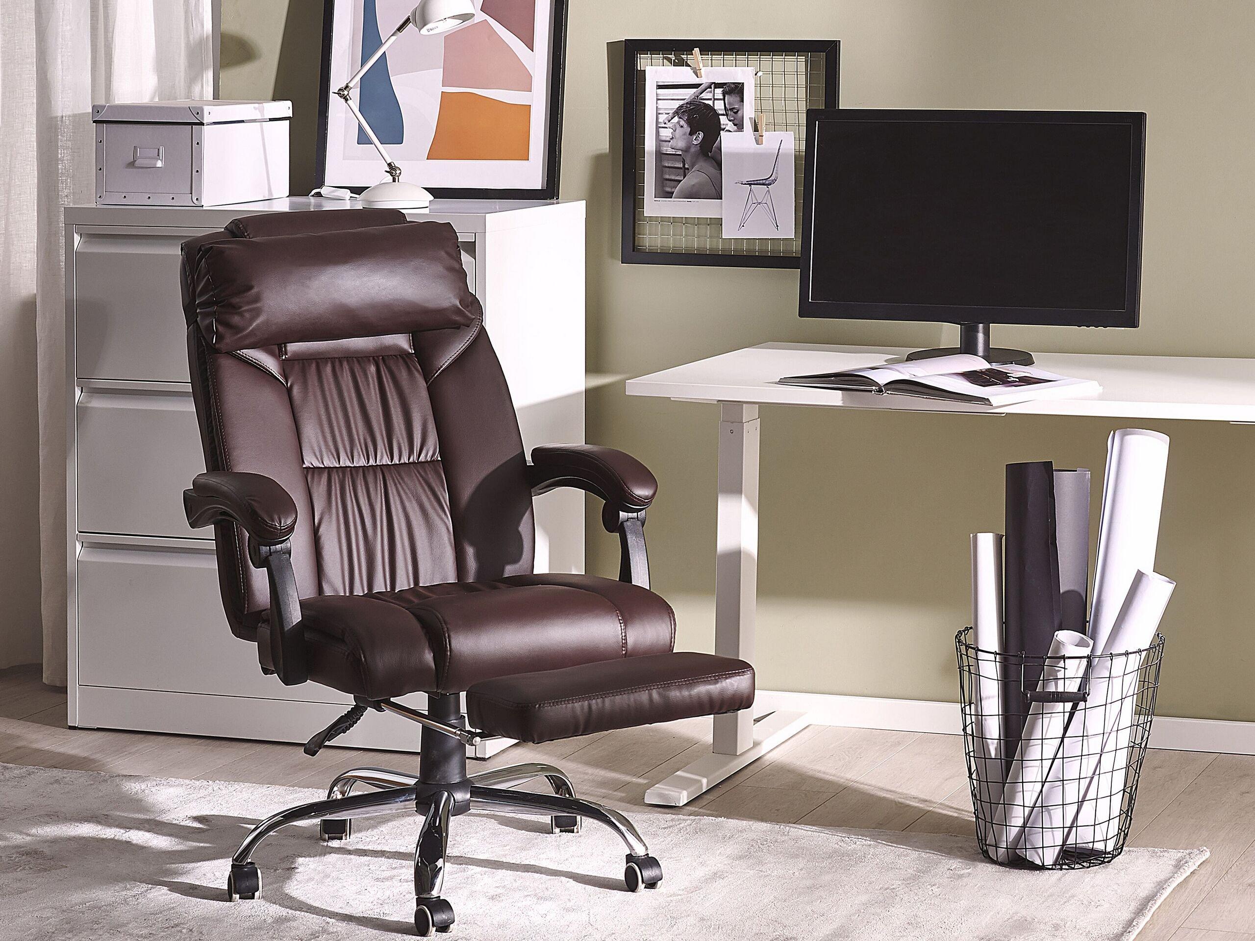 Beliani Fauteuil de bureau en Cuir PU Industriel LUXURY  