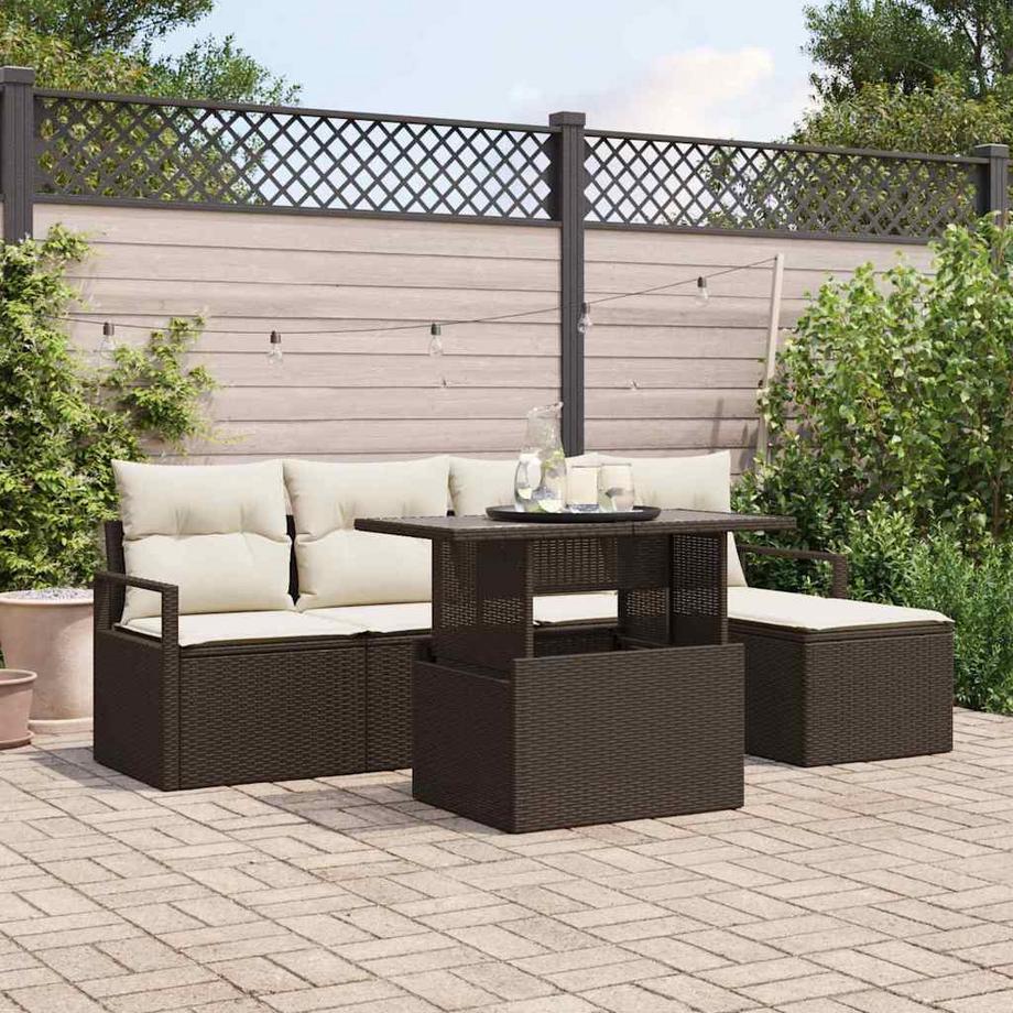 VidaXL Canapé de jardin modulaire poly rattan  
