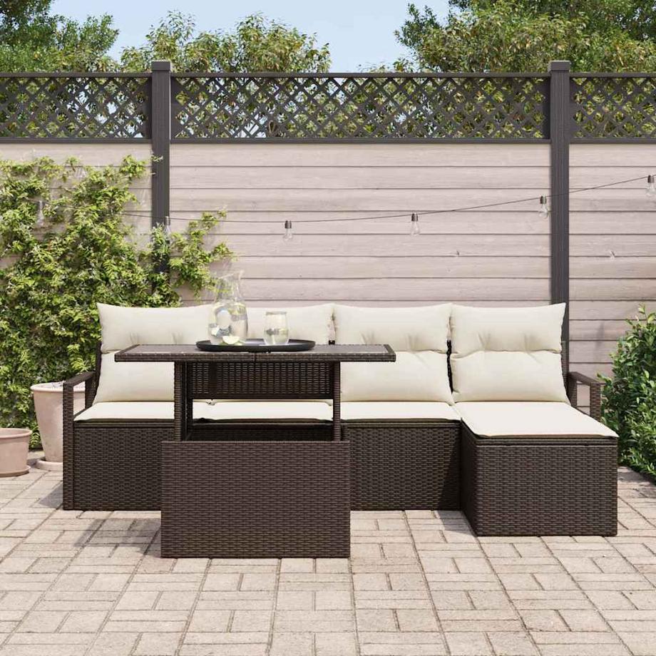 VidaXL Canapé de jardin modulaire poly rattan  