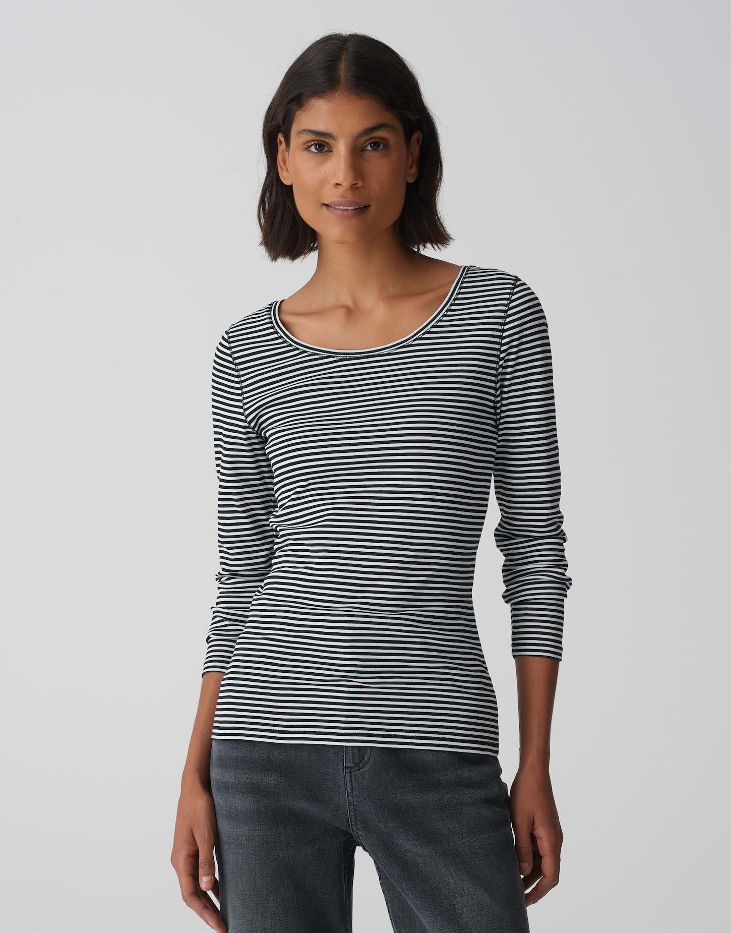 OPUS  T-shirt à rayures Somira stripe coupe droite 