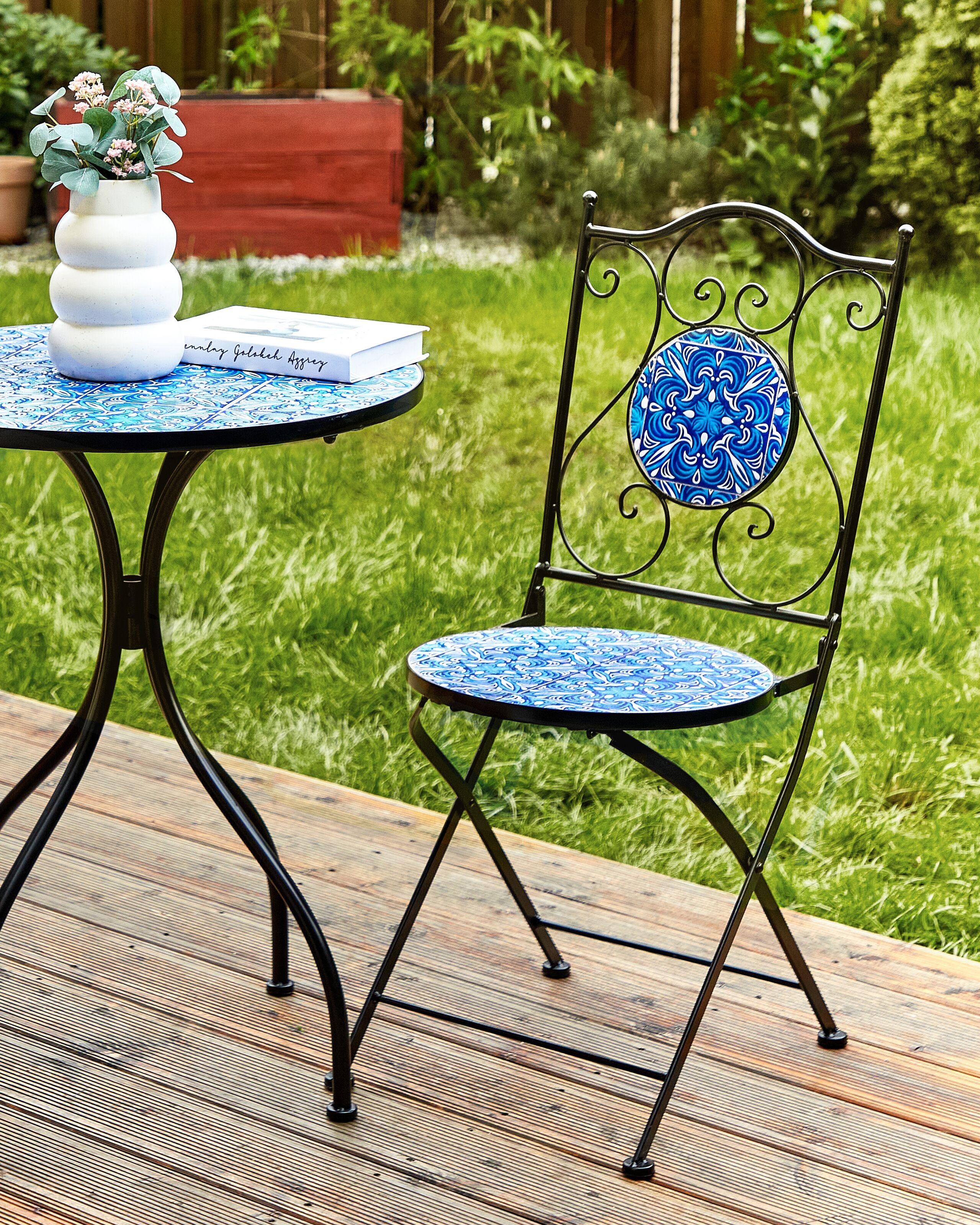 Beliani Gartenstuhl 2er Set aus Eisen Retro CIGLIANO  