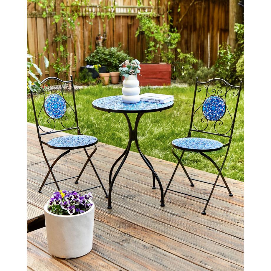 Beliani Gartenstuhl 2er Set aus Eisen Mediterran CIGLIANO  