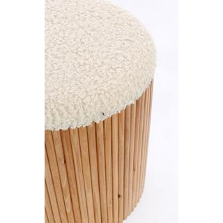 mutoni Pouf con contenitore Neda bianco naturale (set da 2)  