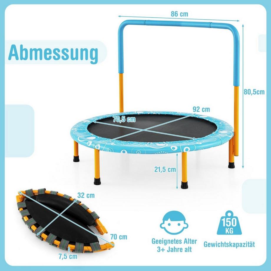 Northix Trampolino per bambini con maniglia  