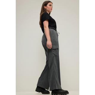 Studio Untold Cargohose Straight Wide Legs mit Cargotaschen und Elastikbund  