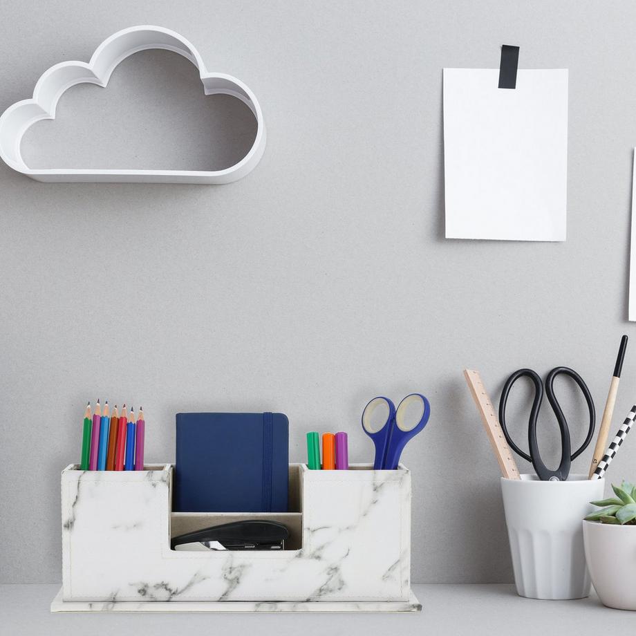 B2X Schreibtisch-Organizer in Marmoroptik  