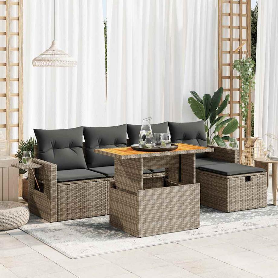 VidaXL Ensemble de canapés de jardin rotin synthétique  