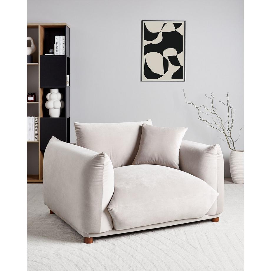 Beliani Fauteuil en Velours Glamour LUVOS  