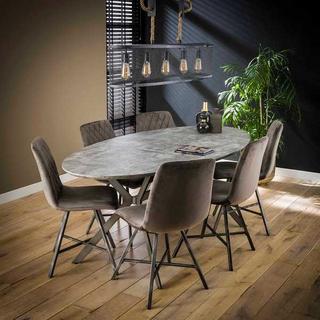 mutoni Table à manger ovale décor béton 3D 200  