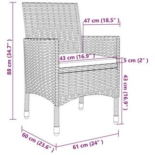 VidaXL set da pranzo da giardino Polirattan  