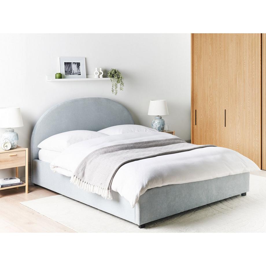 Beliani Letto contenitore en Tessuto Retrò VAUCLUSE  